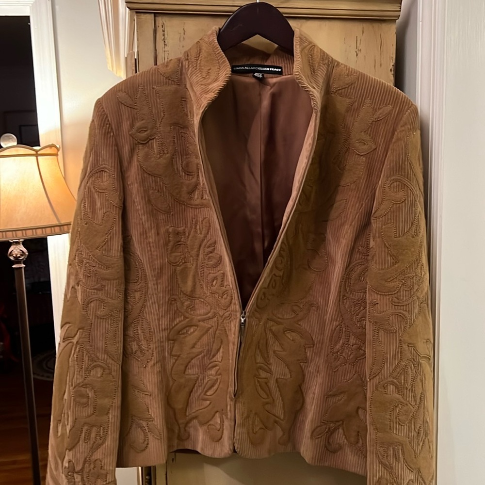 Size 14 Neutral color corduroy/appliqué design
